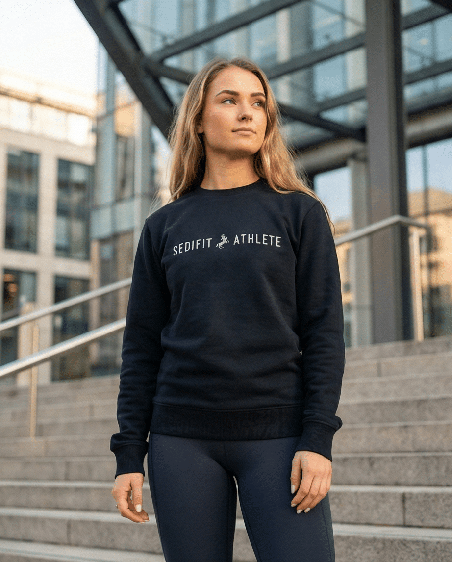 pull col rond unisexe navy face