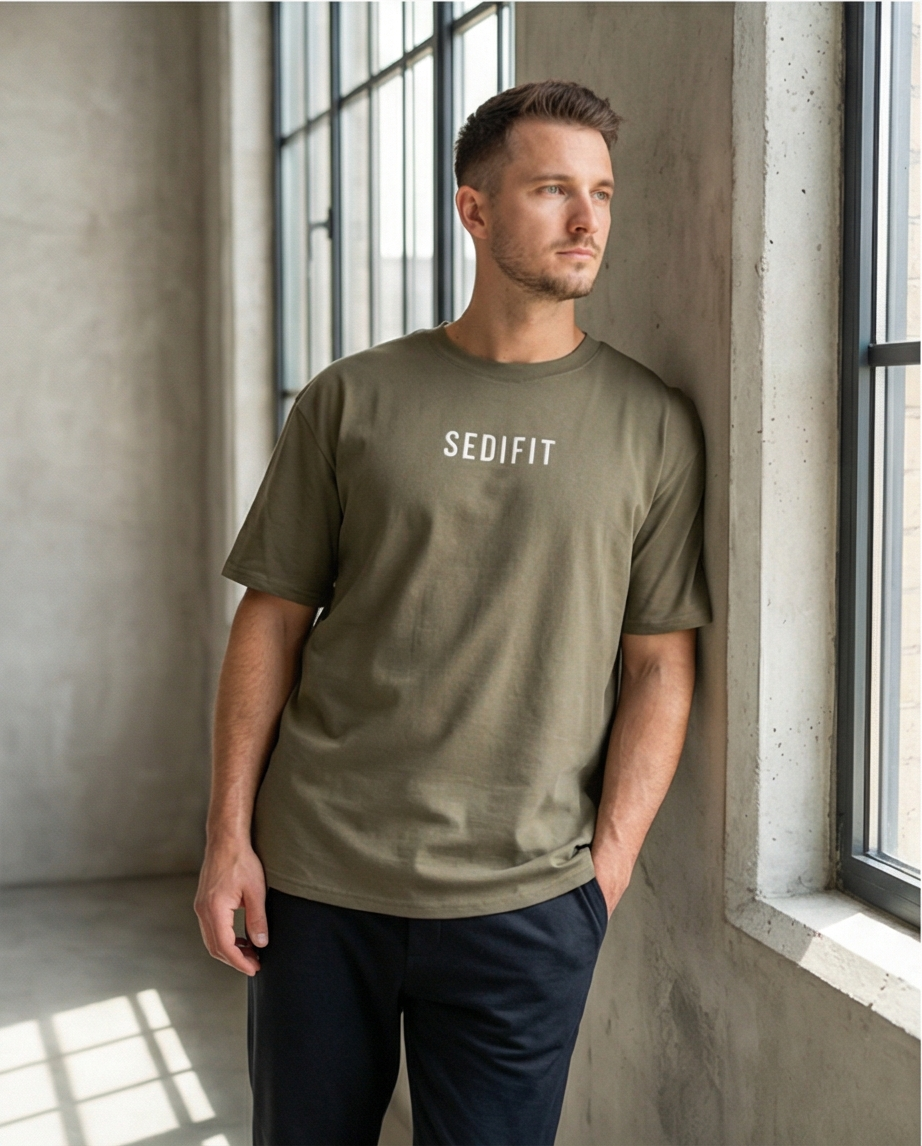 tshirt over size olive