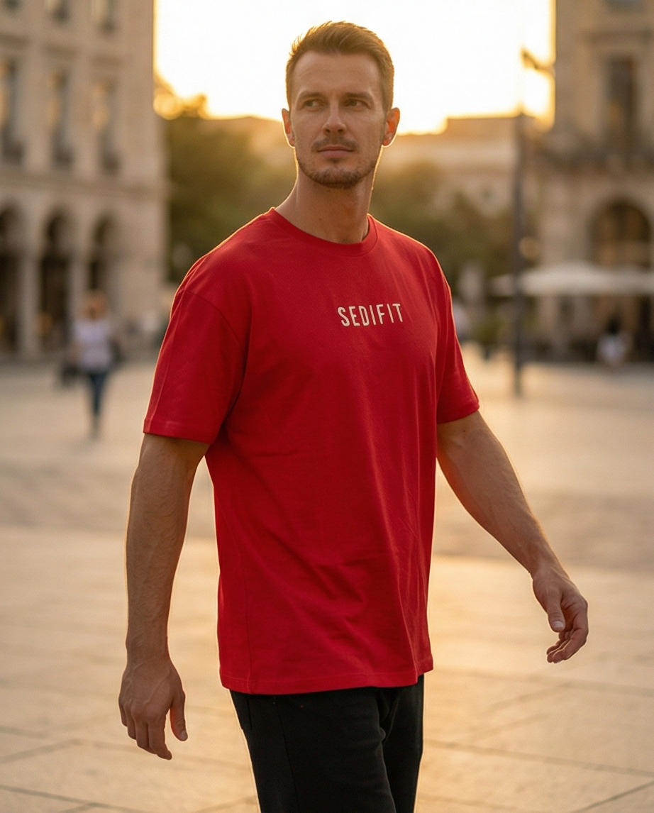 tshirt over size city red